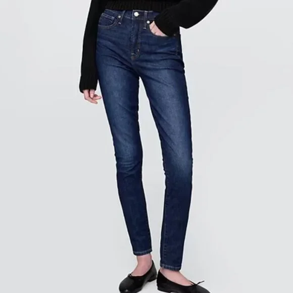 DOLCE & GABBANA STRETCH SKINNY JEANS ZIP ANKLE HIGH RISE LEATHER LOGO PATCH 38 - Picture 1 of 11
